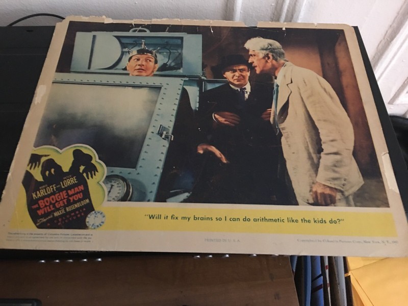 Boris Karloff Peter Lorre The Boogie Man Will Get You original 11"x14" LC