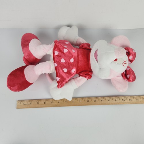 Disney Store Minnie Mouse Plush Authentic Original Pink Red Hearts 12" Valentine - Picture 8 of 8