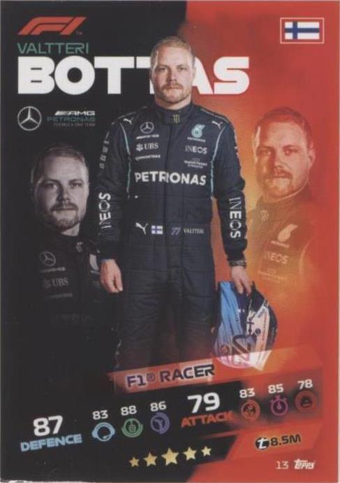 2021 Topps F1 Turbo Attax - Valtteri Bottas #13 - 1 of 1