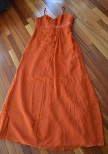 ALFRED ANGELO Spaghetti Strap Burnt Orange Formal Bridesmaid Dress Sz 8