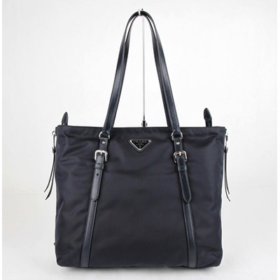 Image of Prada Navy Blue Nylon and...