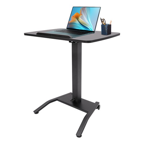 Adjustable 25.5�� Rolling Podium Desk Standing Lifting Computer Desk Black - Picture 2 of 20