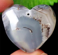 37x35x7mm Natural Scenic Dendritic Agate Love Heart Reiki Pendant Bead BQ62205