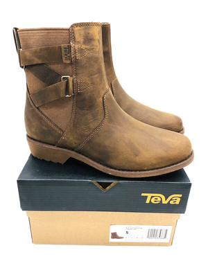 Teva Ellery Waterproof Ankle Boots - Pecan Leather, US 5 / EUR 36