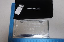 License Plate Frame Silver W Swarovski Embedded White Bling Rhinestones F20-26 License Plate Frame Silver W Swarovski Embedded White Bling Rhinestones F20-26