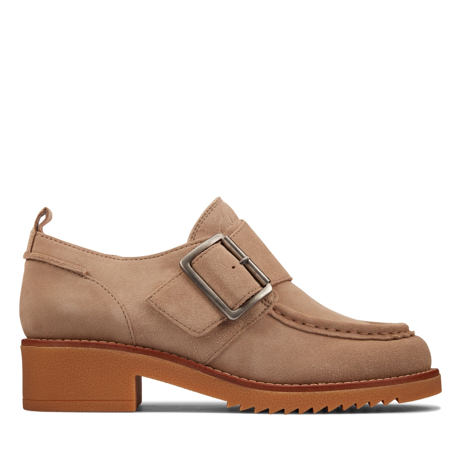 Clarks Womens Eden Mid Monk Sand Suede Size 9