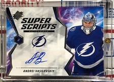 2020-21 UPPER DECK SPX ANDREI VASILEVSKIY, #S-AV, AUTO, SUPER SCRIPTS, BOLTS   N