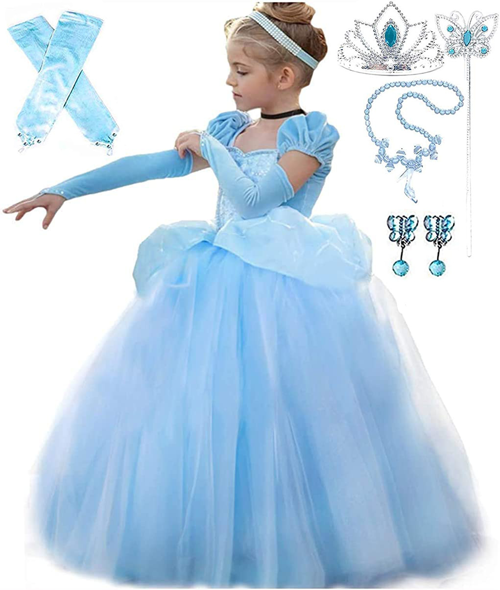 Special Edition Cinderella Party Embroidered Dress up Costume with Accessories