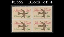 USA4 #1552 MNH BL4 Christmas Peace on Earth