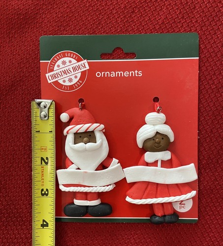 Adorno de masa de arcilla personalizable de Papá Noel y señora Claus o etiqueta de medias - Imagen 2 de 4