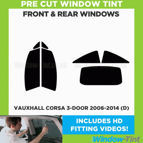 For Vauxhall Corsa 3-door 2006-14 (D) Full Pre Cut Window Tint Front & Rear Opel - Picture 2 of 10