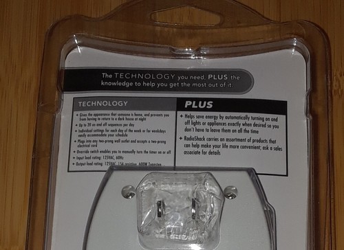 New (Retail Pack) Radio Shack (Technology +) DIGITAL LIGHT TIMER Model 6100266 - Picture 9 of 11