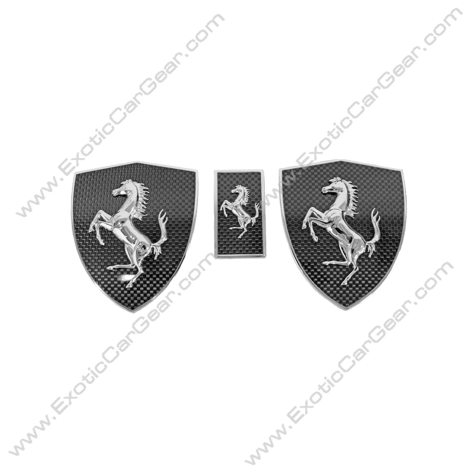 Ferrari Replica Scuderia Carbon Fiber Fender Shields Set of 3