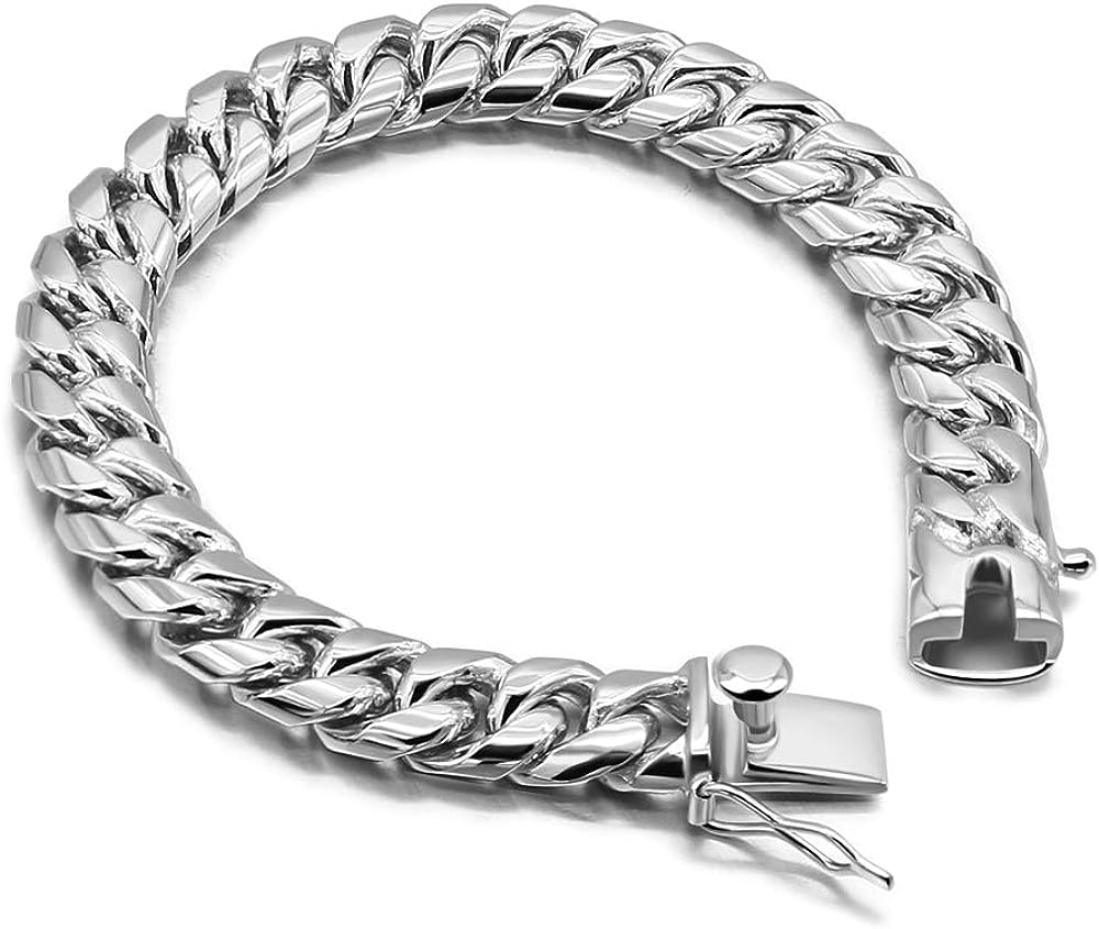 ブレスレット BLENDOFF Argento Leone Bracelet 10mm Silver 925 Fashion Men'S 925 Sterling Silver Bracelet-Original Silver