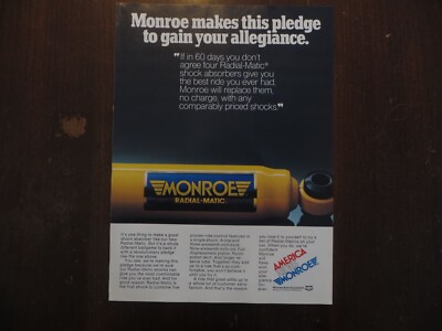 Vintage Magazine AD Monroe Radial-Matic Shocks Full Page Color 1979