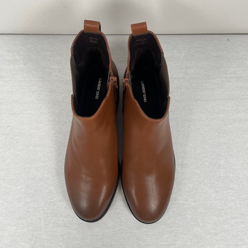 Land's End Brown Leather Flat Boots - Women’s Size 8 - Picture 2 of 8