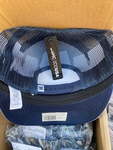 DC SHOES STOCKTONS PATCH TRUCKER SNAPBACK CAP MENS DENIM HAT (NEW)