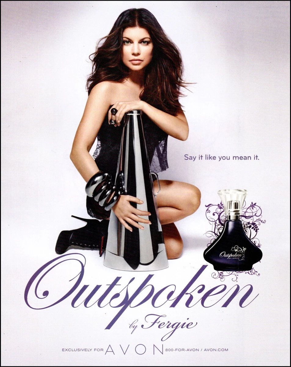2008 magazine fragrance AD OUTSPOKEN Perfume by FERGIE from Avon