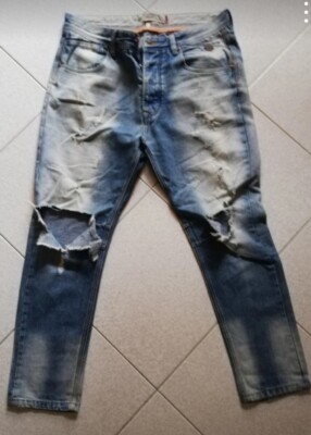 Herren Jeans mit Rissen Alcott Style Baggy Fit Rusty mit Rissen 