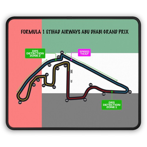Formel 1 Gaming Mauspad mit dem Abu Dahbi Streckenlayout. - Bild 2 von 5