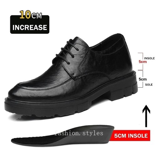 Men's Dress Elevator Shoes Casual Business Leather Heightening Platform Shoes - Picture 5 of 36