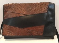 VTG Alligator Crocodile Snake Leather Woman's Handbag Cross Body Clutch Handbag