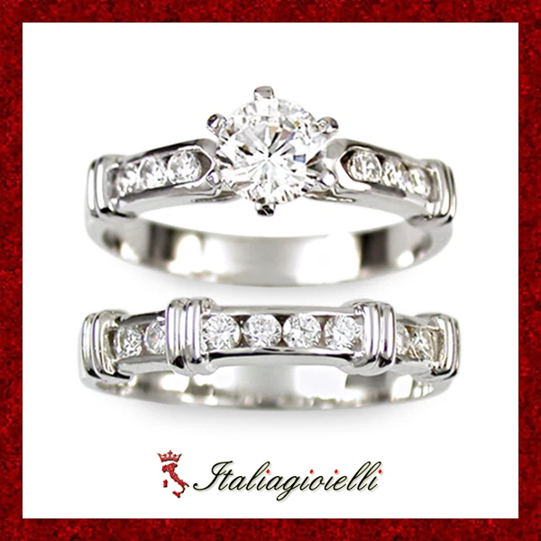 Incantevole Doppio Anello Brillante in Argento 925 Rodiato Oro Bianco - Immagine 3 di 4