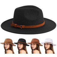 Classic Wide Brim Fedora Hat - Vintage Western Style for Men and Women