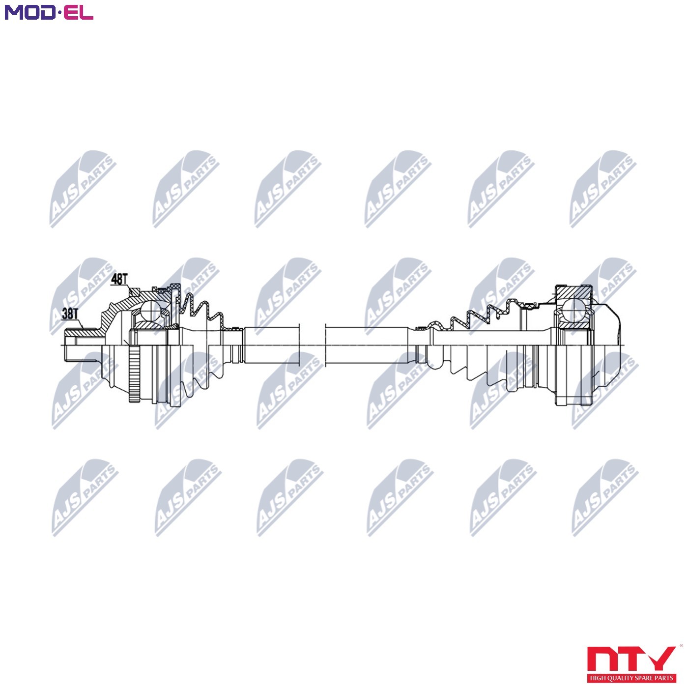 Driveshaft Front Axle Left NPW-VW-217 NTY for VW TRANSPORTER Mk IV Van - Image 3