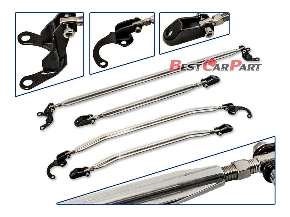 88-95 Honda Civic/CRX Strut Tower Tie Arm Bars Combo 4