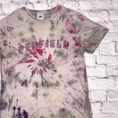 Vintage Penfield Reworked Tie Dyed Multicoloured Short Sleeve Cotton T-Shirt L - Picture 2 of 6