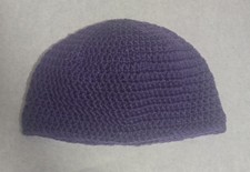 HANDMADE CROCHET PURPLE SKULL CAP/ BEANIE