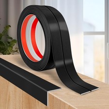 Flexible Wall Corner Protector Trim Peel Stick PVC Edge Guard 1.6in x 10ft Black