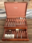 Sterling Silver 1960 Towle Sculptured Rose 41pc Silverware Set in Wood Case