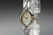 [Casi COMO NUEVO] SEIKO EXCELINE 1F20-6B60 esfera blanca reloj de cuarzo...