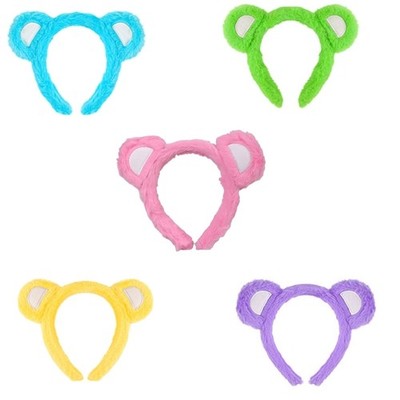 Soft Plush Bear Ears Headbands With Elastic Wire For Kids Women Party Costume