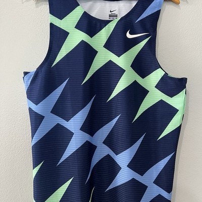 Nike Pro Elite Singlet Blue/Green CI0799-XXX Made USA Men's size