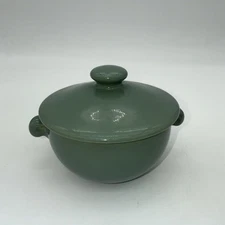 Denby Stoneware Individual Serving 3.5" Tall Casserole Dish w/ Lid Manor Green