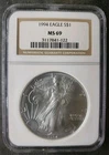 1994 $1 American Silver Eagle Dollar NGC MS69