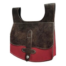 HiiFeuer faux Leather Red and Brown Pouch Belt Bag Pouch Small