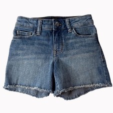 Gap Kids Blue Denim Stretch Midi Shorts 7 Frayed Hem Casual
