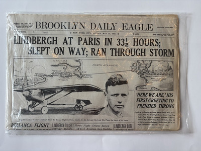 Brooklyn Daily Eagle May 22, 1927 Lindbergh Paris Flight Historic Newspaper