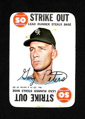 1968 TOPPS BASEBALL GAME # 13 GARY PETERS CHICAGO WHITE SOX P-F