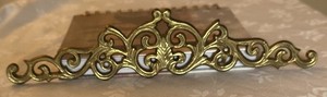 Vintage Solid Brass Door Topper Pediment Art Wall Decor Ornate Scroll