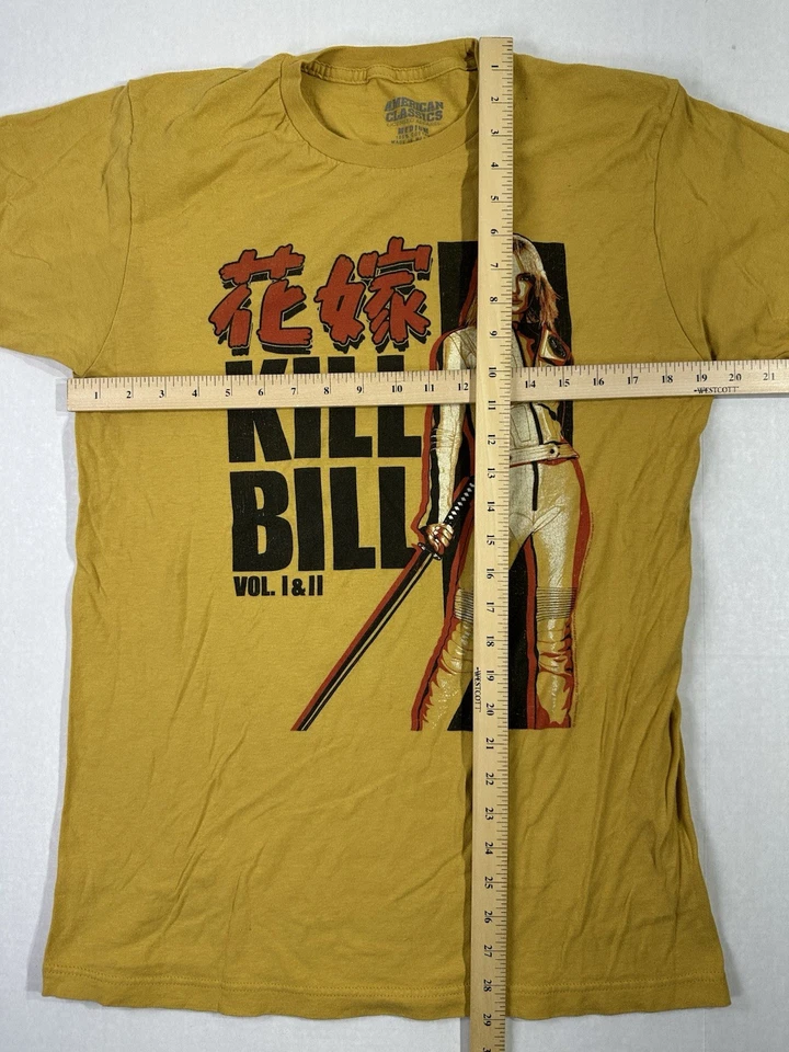 Camiseta Gráfica Kill Bill Vol 1 y 2 Amarilla Clásicos Americanos Uma Thurman Mediana Foto 3 de 4