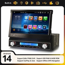 7" 8 Core 1Din Android 14 Autoradio GPS Navigatore Carplay DAB+ 4GB+64GB Wifi 4G
