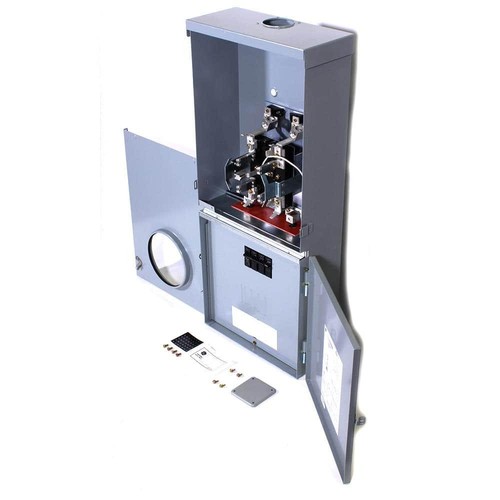 200 Amp 4-Space 8-Circuit Outdoor Combination Main Breaker/Ringless Meter Socket - Picture 2 of 4