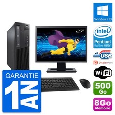 PC Lenovo M73 SFF Ecran 27" Intel G3220 RAM 8Go Disque 500Go Windows 10 Wifi