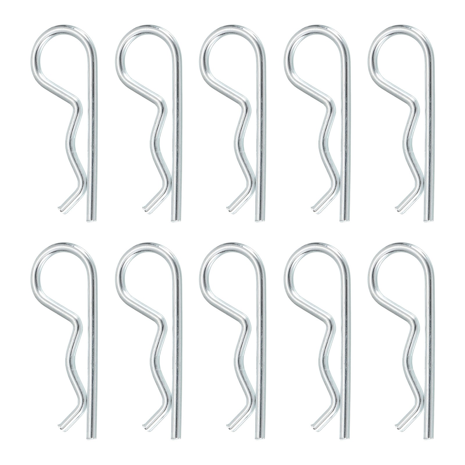 10Pcs Hitch Pin Clip 1.5mm x 28mm Carbon Steel Retaining R Clip Pin Silver