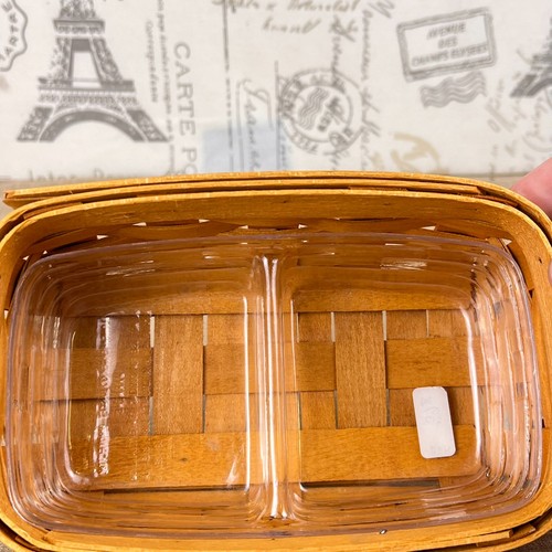 Longaberger 1999 Small Loaf basket with Divided Protector 7.5 x 4.75 x 2.5 - Picture 5 of 7